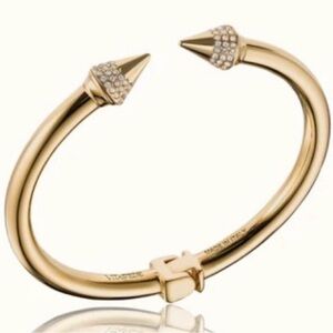 Vitafede Titan Gold Spike Crystal Cuff Bracelet XS